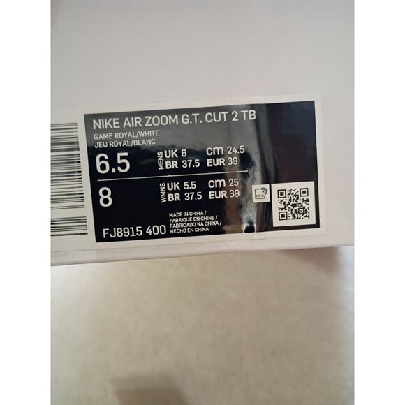 Nike Air Zoom G.T. Cut 2 TB FJ8915-400 NIB Royal White Sz 8 Women's 6.5 Men's - Picture 10 of 10